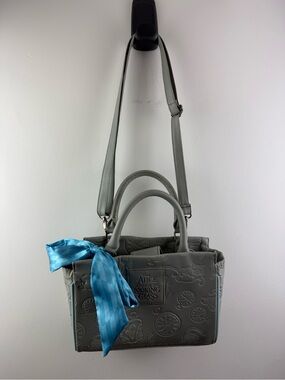 Loungefly Disney Alice Through the Looking Glass Grey Embossed Scarf Barrel Bag
